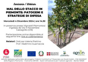 04/12/2024 - Seminario Mal dello stacco in Piemonte: Patogeni e strategie di difesa @ Vignaioli Piemontesi